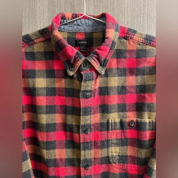 J. Crew Plaid Flannel Button Down Shirt Men's Size Large - Picture 2 of 3